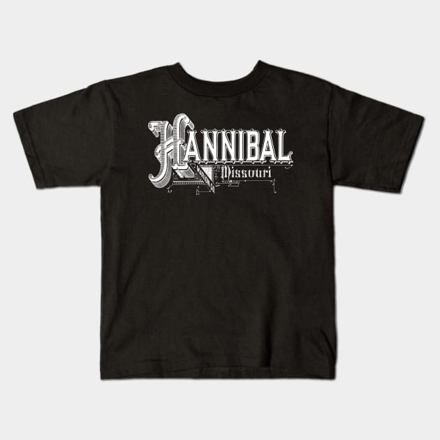 Vintage Hannibal, MO Kids T-Shirt by DonDota